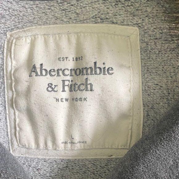 Abercrombie & Fitch Gray Hoodie with Faux Fur Trim - Picture 2 of 5